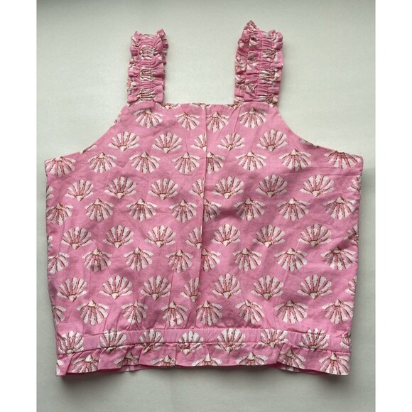 Crew Cuts Girls' tank top with ruffle straps Size 6-7 Pink J Crew Summer Girly - Picture 1 of 9